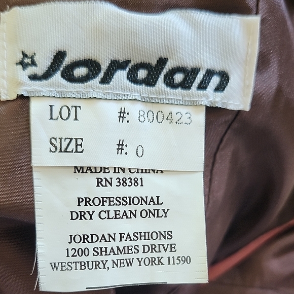 Jordan Fashions Brown Satin Evening Gown Size 0 Formal Prom Dress High-Low Back - Picture 9 of 10